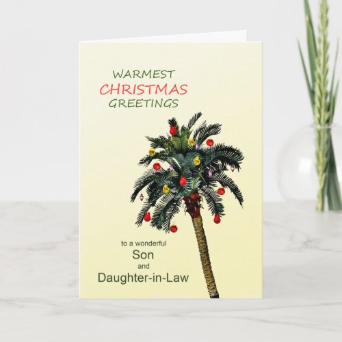 Son and Daughter_in_Law Christmas Palm Tree Holiday Card