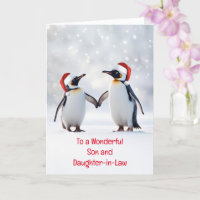 Son and Daughter in Law Cute Penguins in the Snow