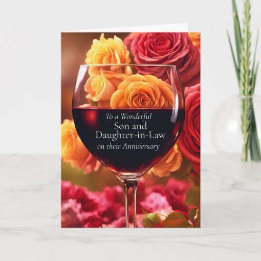 Son and Daughter in Law Wedding Anniversary Card Zazzle