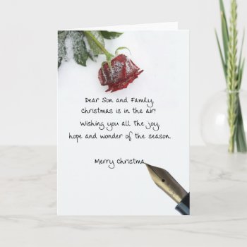 Son And Family Merry Christmas Card by PortoSabbiaNatale at Zazzle