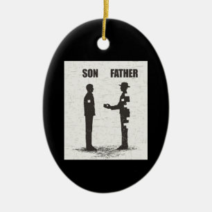 Son And Father Ceramic Ornament