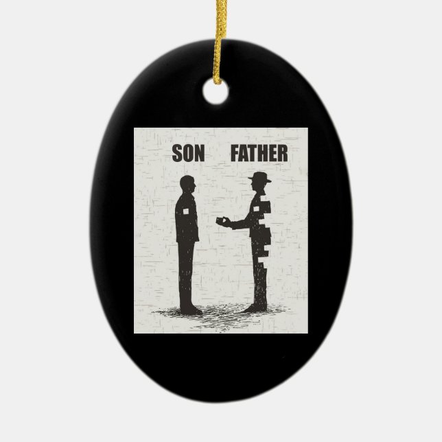 Son And Father Ceramic Ornament (Front)