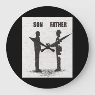 Son And Father Large Clock