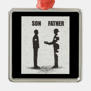Son And Father Metal Ornament