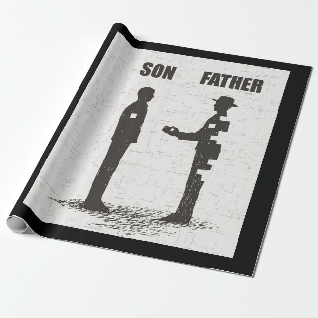 Son And Father Wrapping Paper (Unrolled)