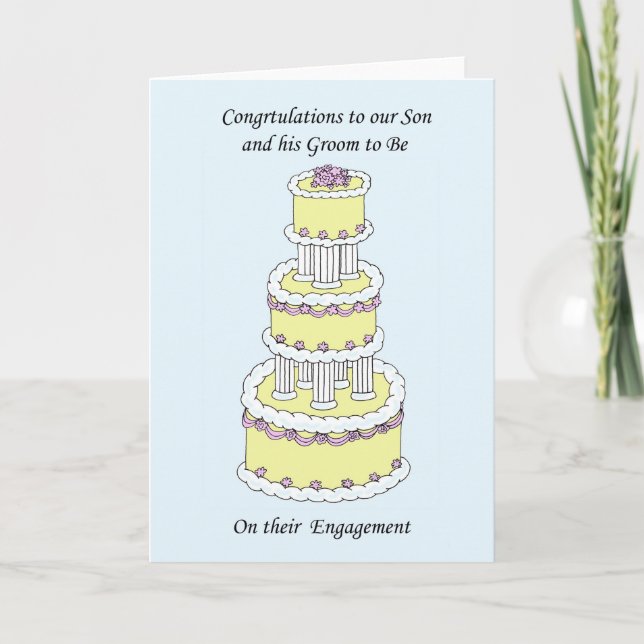 Son and Groom to Be Engagement Congratulations Card (Front)