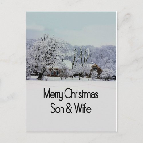 son and wife Merry Christmas card