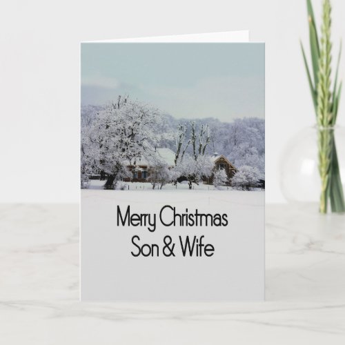 son and wife Merry Christmas card