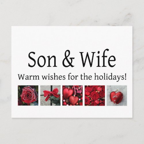 son and wife Merry Christmas card