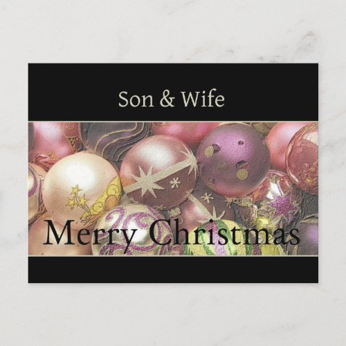 son and wife Merry Christmas card