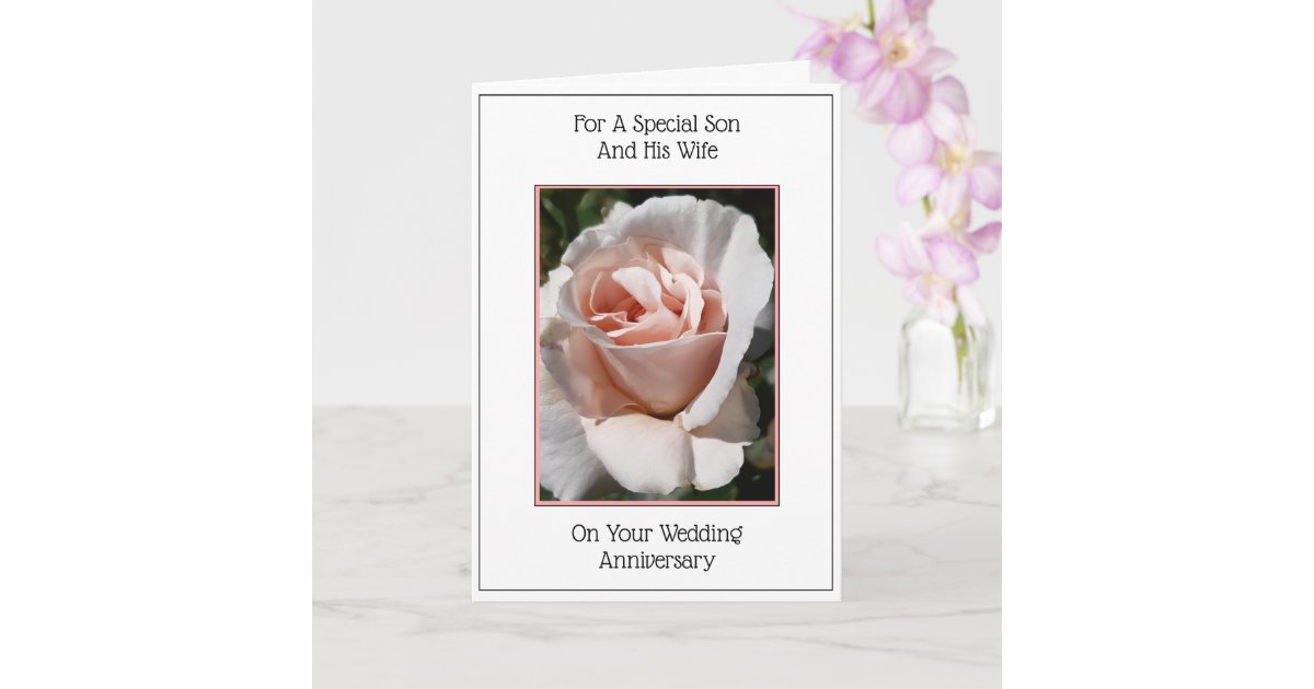 Son And Wife Wedding Anniversary Card Zazzle 