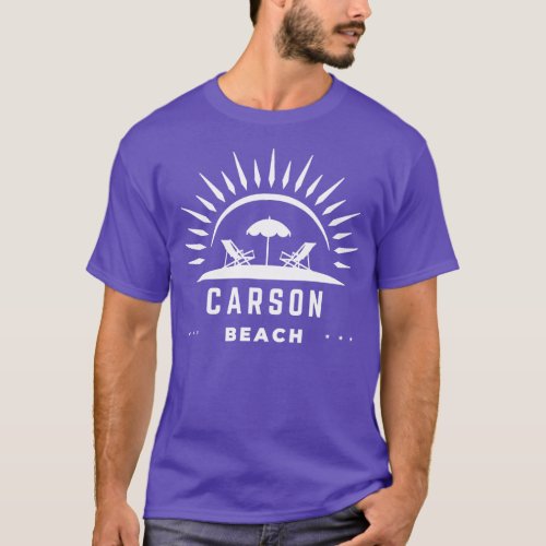 son Beach Massachusetts Sunset Outline T_Shirt