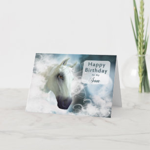 Son birthday, Arabian spirit Horse Card