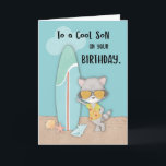 Son Birthday Beach Cool Raccoon in Sunglasses Card<br><div class="desc">Just look at that cool racoon greeting you cool son on his birthday. But before this sunglass wearing racoon can do that you should get a copy of this card first to give your son on the celebration of his special day.</div>