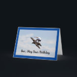 Son Birthday Bird Surfing Card<br><div class="desc">Awesome photo of a boy riding the back of a bird to surf the sky, is featured on this birthday greeting card for a son. Front of card reads, "Son, May Your Birthday", and inside of card reads, "Be High Flying Fun, Happy Birthday"! A great card to give a son...</div>