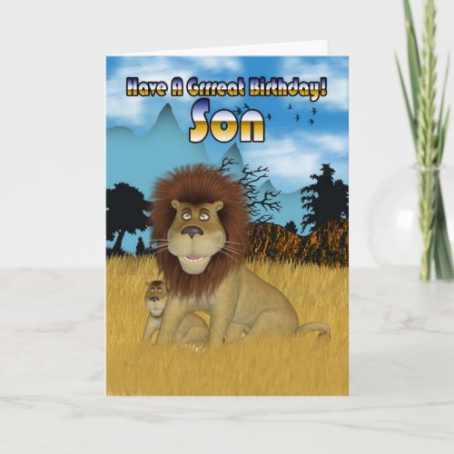 Son Birthday Card _ Lion And Cub