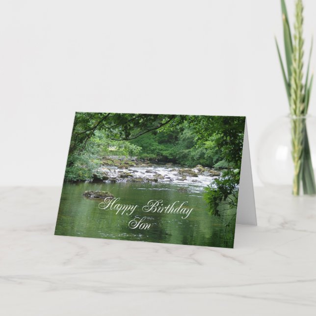 Son birthday card showing a river (Front)