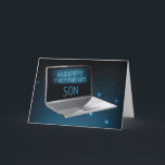 Son Birthday Computer, Technology, Night Sky Card<br><div class="desc">If your son spends time on a computer,  this is the perfect card to wish him happy birthday.  The computer is floating in the night sky,  with stars surrounding this technology laptop computer.</div>
