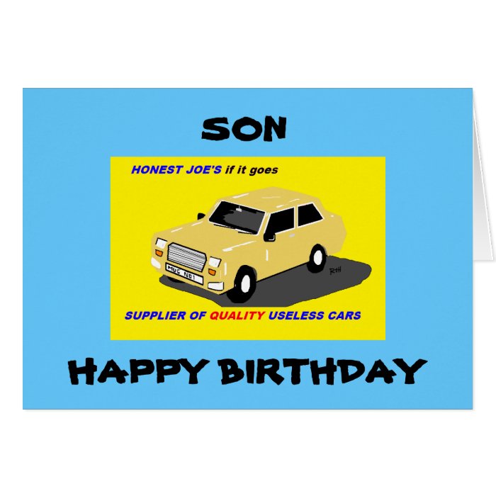 SON BIRTHDAY FUNNY GREETING CARDS