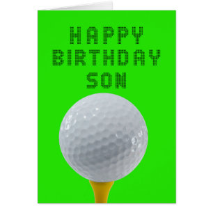 Son Birthday Golf Cards