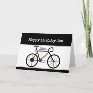 Son Birthday Motivational Bike Bicycle Cycling Card