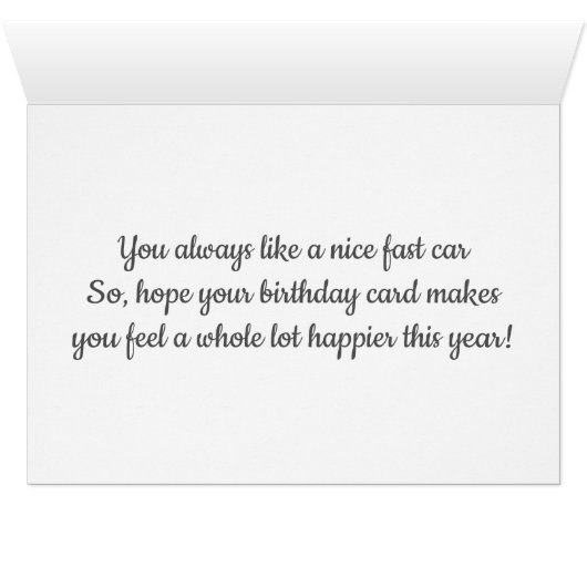 **SON** BIRTHDAY WISHES AND A COOL CAR TOO! (Inside Horizontal (Bottom))