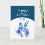 Son Birthday Wishes (Fishes) Come True Fun Card<br><div class="desc">If you need a Birthday card for your son who loves goldfish,  aquarium fish or just fish this is a cute reference or pun.  May all your birthday fishes (wishes) come true.</div>