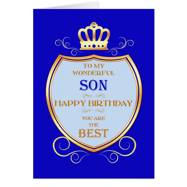 Son Birthday with Shield Cards (Front)