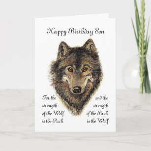 Son Birthday -Wolf and Pack Quote Card