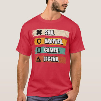 Son Brother Gamer Legend Funny Video Game Gaming M T-Shirt