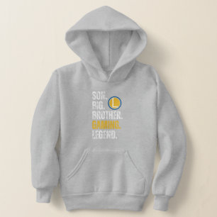 SON BROTHER GAMING LEGEND for gamer textured text Hoodie