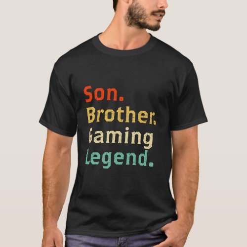 Son Brother Gaming Legend Gamer Gifts For Teen Boy T_Shirt
