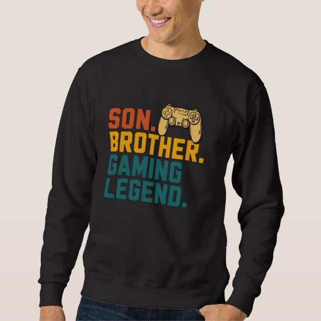 Son Brother Gaming Legend Retro Gamer Boys Kids Me Sweatshirt (Front)