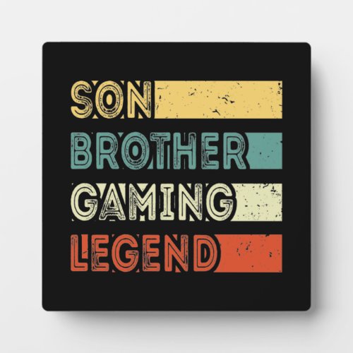 Son Brother Gaming Legend Video Game Gamer Plaque