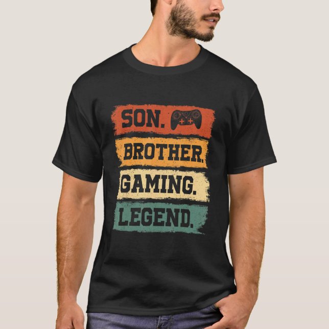 Son Brother Gaming Legend Video Gamer  For Boys Ki T-Shirt (Front)