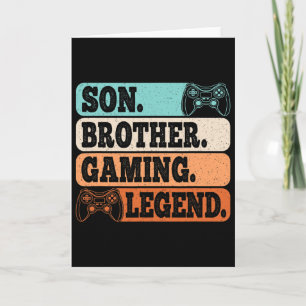 Son Brother Gaming Legend Video Gamer Retro Game Card