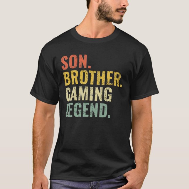 Son Brother Gaming Legend Video Games Gamer T-Shirt (Front)