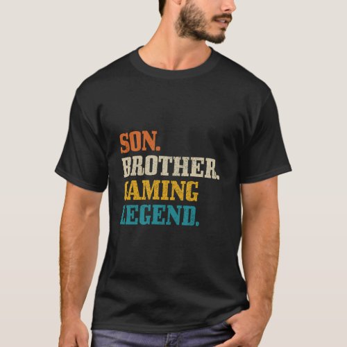 Son Brother Gaming Legend Vintage Retro Gamer Gift T_Shirt