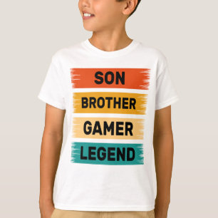 son brother video gamer legend gaming boys kids T-Shirt