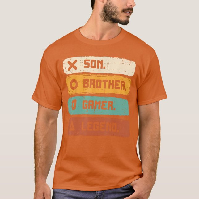 Son Brother Video Gamer Legend Gaming Men Boys een T-Shirt (Front)