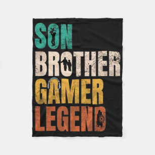 Son Brother Video Gamer Legend Matching Family Sib Fleece Blanket