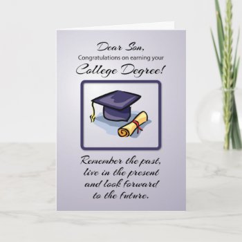 Son  College Graduation  Remember The Past Card by sandrarosecreations at Zazzle