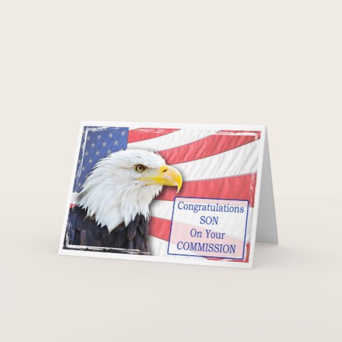 Son,commissioning with a bald eagle card