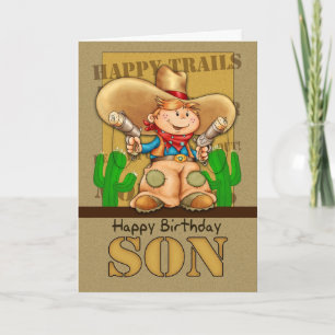 Son Cowboy Birthday Card - Rootin' Tootin' Birthda
