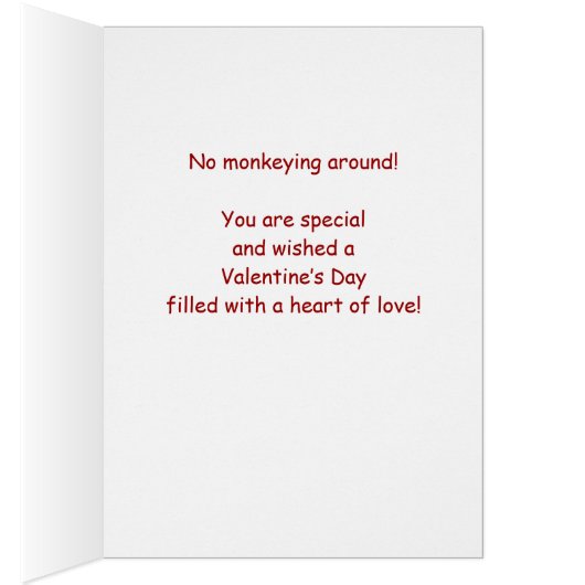 Son Cute Monkey on Valentine’s Day (Inside (Right))