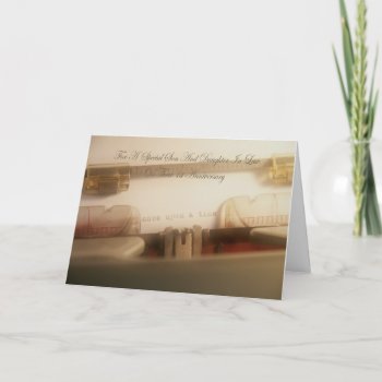 Son & Daughter In Law 1st Anniversary Card by freespiritdesigns at Zazzle