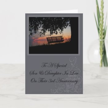 Son & Daughter In Law 3rd Anniversary Card by freespiritdesigns at Zazzle
