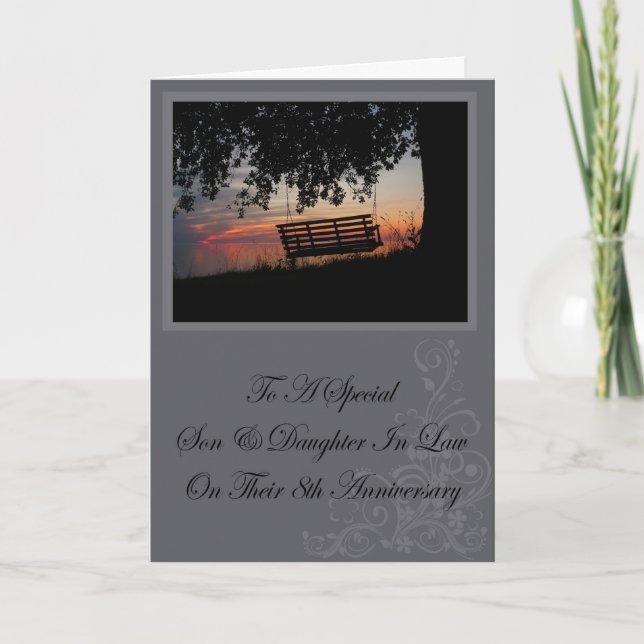 Son & Daughter In Law 8th Anniversary Card (Front)