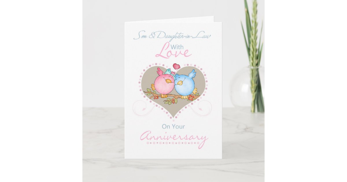Son Daughter In Law Anniversary Card With Love B Zazzle Com
