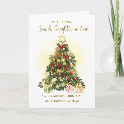 Son  Daughter_in_Law Christmas Tree Holiday Card